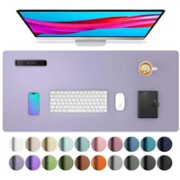 LuxusKollektion Schreibtischunterlage Schreibtischmatte Mauspad rutschfest PU Leder Lavender 35 x 60 cm lila