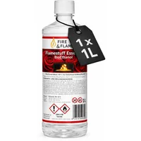 Bioethanol Rosenduft Ultra Premium – 1L Flamestuff Essence 96,6% Brennstoff – dezenter Rosenduft – 1 Liter Flaschen - Rauchfrei für Ethanol Kamin, Tischkamin & Wandkamin – Indoor Feuerstelle (1 x 1 L)