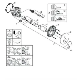Grohe Eurostyle Einhand-Wannenbatterie Fertigmontagest, geschlossenem Hebelgriff, 24047003