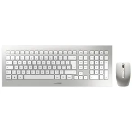 Cherry DW 8000 Wireless Tastatur ES Set weiß/silber