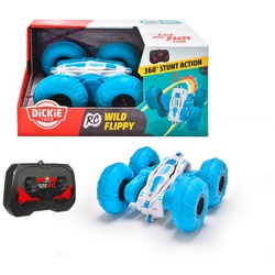 Dickie Toy Spielzeugauto RC Wild Flippy, Blau, Weiß, Kunststoff, 24.5x12.5x17.5 cm, male, Spielzeug, Kinderspielzeug, Spielzeugautos