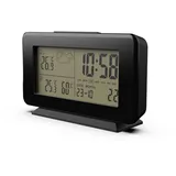 EVOOM EV304472 - ELIO Funk-Wetterstation - Thermometer, Displaybeleuchtung, Zeitanzeige (12h/24h), Tag- und Monatsanzeige, Weckfunktion und Schlummerfunktion