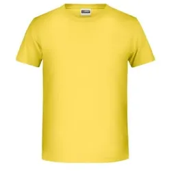 Jungen Basic T-Shirt 8008B, gelb, Größe L - gelb - L