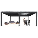 MCW Pergola MCW-L46, Gartenpavillon Lamellen-Pavillon, 10cm-Aluminium-Gestell, Regenrinne sturmfest, 3x6m anthrazit