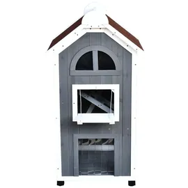 PawHut Katzenhaus für Katzenbett oder Katzentoilette Katzenschrank Katzenklo - Grau, 59 x 55 x 109 cm