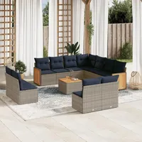 vidaXL Gartensofa-Set 12-tlg. grau