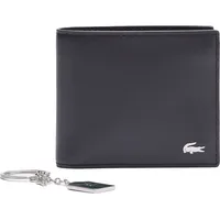 Lacoste Herren Geschenkset Geldbörse & Schlüsselanhänger - M BILLFOLD KEY RING BOX, Echtleder, 9.5x10.5x2cm (HxLxB) Schwarz/Grün