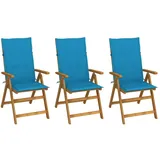 vidaXL Klappbare Gartenstühle 57 x 69 x 111 cm blau 3 St.