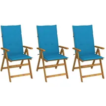 vidaXL Klappbare Gartenstühle 57 x 69 x 111 cm blau 3 St.