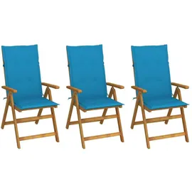 vidaXL Klappbare Gartenstühle 57 x 69 x 111 cm blau 3 St.