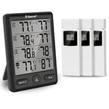 Funk Thermometer Innen Außen mit 3 Fernsensoren Thermometer Hygrometer Feucht...
