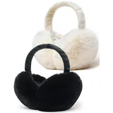 Unning 2 Stück Ohrenwärmer Damen Winter Verstellbar Ohrenschützer Faltbare Warme Weiche Ohrenschutz Earmuffs für Women