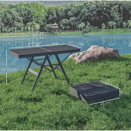 Okwish Klapptisch 90 x 40,5 x 58 cm Schwarz