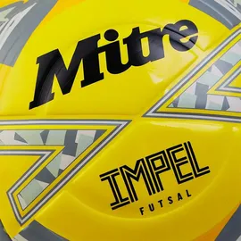mitre Impel Futsal-Ball | Hallenfußball | Fußball mit geringer Sprungkraft Fußball, Fluoreszierendes Gelb/Schwarz/Circular-Grau, 3
