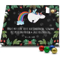 Mr. & Mrs. Panda Schoko Adventskalender Einhorn Pegasus - Schwarz - Geschenk, Spielen, Einhorn Deko, Erwachsenwerden, Unicorn, Schokoladen Adventsk... - Schwarz