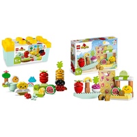 LEGO 10984 DUPLO My First Biogarten Bausteine-Box & 10983 DUPLO My First Biomarkt, Spielzeug-Shop-Set für Jungen und Mädchen, Lernspielzeug für Kleinkinder ab 1,5 Jahren, Obst- und Gemüsezubehör