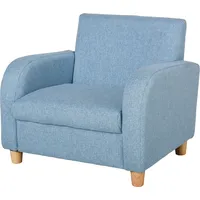 HOMCOM Kindersessel Kindersofa mit dickem Schaumstoff & Sitzkissen, Anti-Rutsch-Füße, Blau, 49x45x44,5cm für Kinderzimmer   Aosom.de