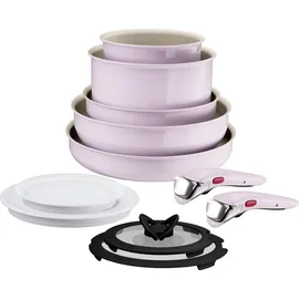 Tefal Ingenio Serenity Kochgeschirr, 11-teilig, Komplett-Edition, Antihaftbeschichtung, Induktion, stapelbar, Pink Clay, L830SB04