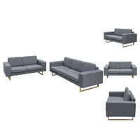 VidaXL Sofa 2-Sitzer und 3-Sitzer Sofa Set Hellgrau grau