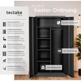 Tectake Spind mit 6 Fächern, und Kleiderstange
