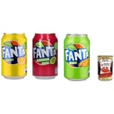 72x Fanta, Lemon,Strawberry & Kiwi,Exotic, Erfrischungsgetränk 330ml+Polpa 400g