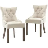 vidaXL Esszimmerstühle 2 Stk. Beige Stoff