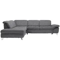 Beldomo Style Ecksofa, Braun, Grau, Textil, Ottomane links, L-Form, 319x260 cm, Goldenes M, Bettkasten erhältlich, Bettfunktion Hocker Rücken echt, Wohnzimmer, Sofas & Couches, Wohnlandschaften, Ecksofas