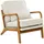 Vevor Akzentstuhl Leinenstoff 145 x 80 x 80 cm Braun/Beige mit Kissen