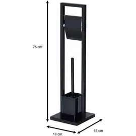 Idimex Toilettengarnitur, schwarz Metall Mode, 18x75x18 cm, Badaccessoires