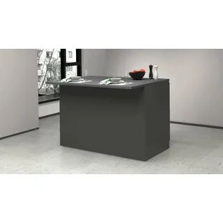 Dmora - Kücheninsel Emmanuel, Mehrzweckschrank, Küchenzeile Schrank, Zusätzlicher Tisch, 100% Made in Italy, 125 x 90 x 90 cm, Anthrazit und Schiefer