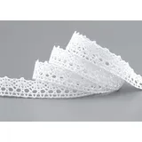 Deko Angels Spitze Emilia Weiss 5 m x 1,5 cm Baumwollspitze Spitzenband Spitzenborte Dekoband Schleifenband Häkelspitze Baumwolle Häkelband Vintage Geschenkband Hochzeit