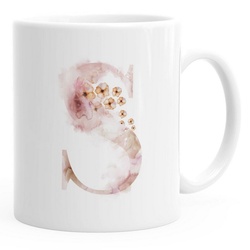 Autiga Tasse Buchstaben-Tasse „[object Object]“ Tasse mit Buchstabe Alphabet Monogramm Watercolor gezeichnet Kaffeetasse Autiga®, Keramik weiß