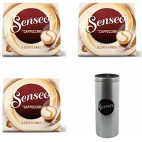 SENSEO Kaffeepads Premium Set Cappuccino 3er Milchkaffee Kaffee je 8 Pad Paddose