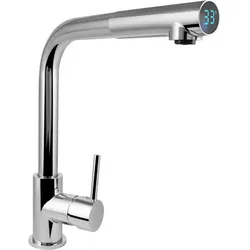 WELLWATER Einhebelmischer, verchromt, LED Display mit Temperaturanzeige - silberfarben