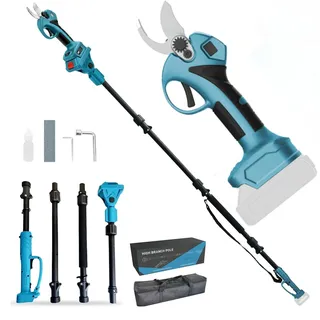 Elektrische Gartenschere 30 mm, 2 in 1 Elektrische Astschere Teleskop Kompatibel mit Makita Akkus, Akku Astschere, Maximale Reichweite bis 4.5m, Astschneider Rosenschere Kabellos (ohne Akku)