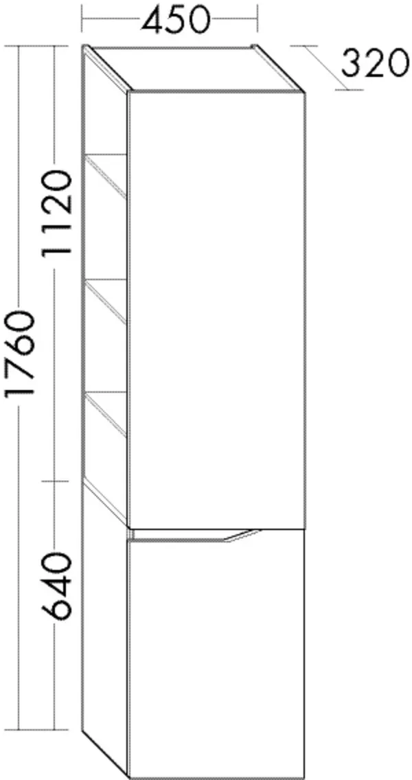 Burgbad Hochschr.Sinea 3.0 T. 1760x450x340 Eiche Dekor Nachtschwarz, SHFF045RF7334 SHFF045RF7334