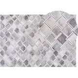 Teppich Kuhfell grau 140 x 200 cm geometrisches Muster AGACLI