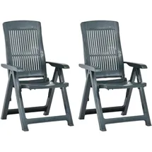 vidaXL Verstellbare Gartenstühle 61 x 60 x 109 cm grün 2 St. 48767