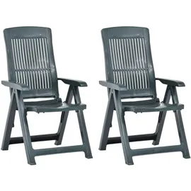 vidaXL Verstellbare Gartenstühle 61 x 60 x 109 cm grün 2 St. 48767