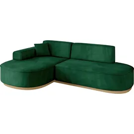 altdecor Ecksofa Ottomane Links MARI-L1-v2 - 243x171x83 cm Dunkelgrün Velours