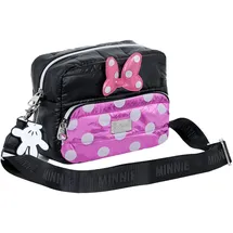 Disney Minnie Maus Air-Padding IBiscuit Schultertasche, Schwarz