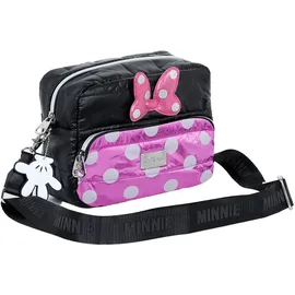 Disney Minnie Maus Air-Padding IBiscuit Schultertasche, Schwarz