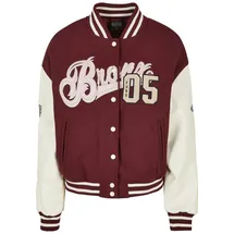 FUBU Collegejacke Fubu Damen FW224-006-1 City 05 Varsity Jacket bordeaux/offwhite (1-St) rot XS