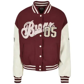 FUBU Collegejacke Fubu Damen FW224-006-1 City 05 Varsity Jacket bordeaux/offwhite (1-St) rot XS