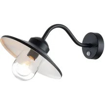 Elstead Lighting Außenleuchte Glas, Metall 25,5 cm inkl. Bewegungsmelder schwarz