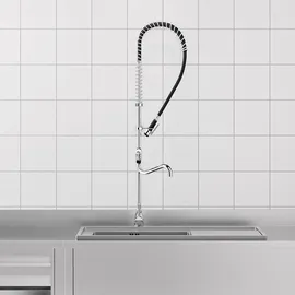 Delabie Geschirrspülbr. schw mit Mischer+Handbr. 433010,Auslaufvent.