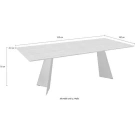 K+W Komfort & Wohnen »5252« Wildeiche natur oder bianco, Untergestell in Metall, 3 Breiten wählbar braun