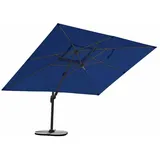 RS Trade Rechteckschirm RS Trade Sonnenschirm 3m x 4m, Aluminium; UV-Schutz; inkl. Regencover blau