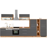 Kochstation Küchenzeile »KS-Wien«, Breite 420 cm, wahlweise mit E-Geräten, grau