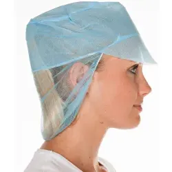 HYGOSTAR® Schildmütze Polypropylen mit Haarschutz 12886 , 1 Packung = 100 Stück, Umfang 31 cm, blau